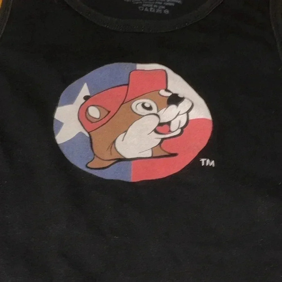 buc-ees beaver sleeveless shirt black size large 100% cotton - Picture 4 of 5